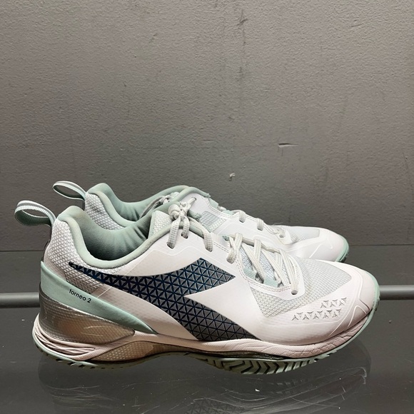 Diadora Shoes - Diadora Women's White and Green Athletic Shoes